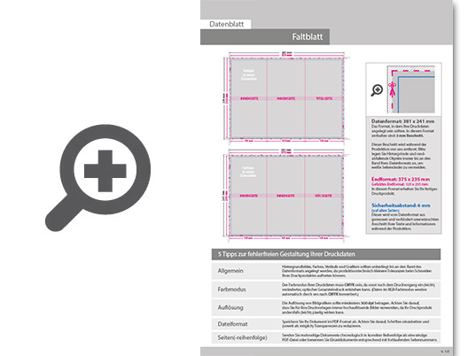 Product Bild faltblatt__gefalzt_auf_maxi-format_(12_5_cm_x_23_5_cm)__vertikaler_zickzackfalz__6-seitig
