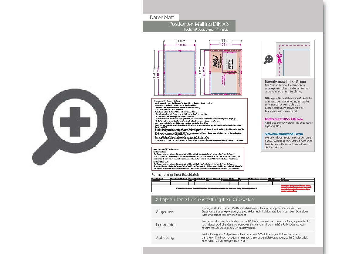 Product Bild postkarten-mailing_din_a6_(10_5_cm_x_14_8_cm)_mit_mattfolie_kaschiert